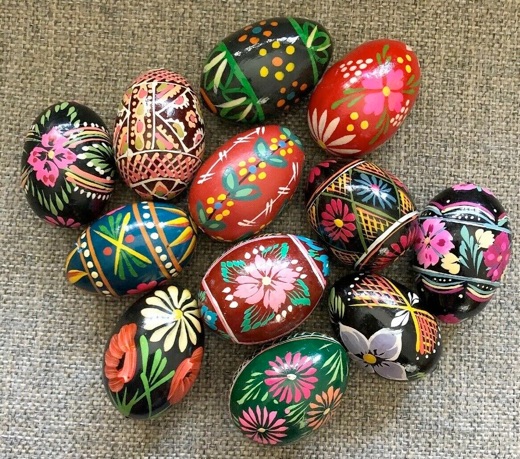 Traditional Painted Wooden Eggs